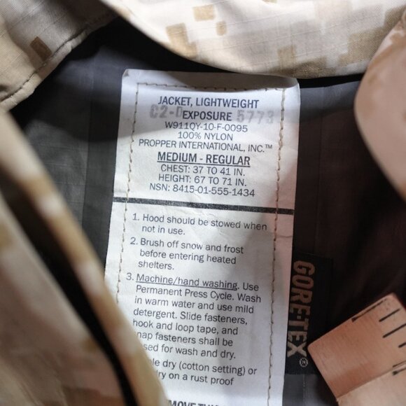 Propper Jacket Medium Beige Marpat Gore-Tex Lightweight Exposure - Picture 7 of 16
